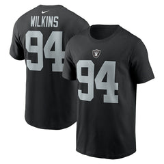 Christian Wilkins Las Vegas Raiders Player Name & Number T-Shirt - Black T-shirts