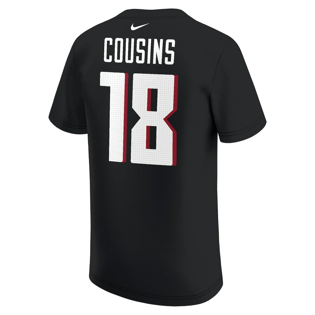 Kirk Cousins Atlanta Falcons Youth Player Name & Number T-Shirt - Black T-shirts
