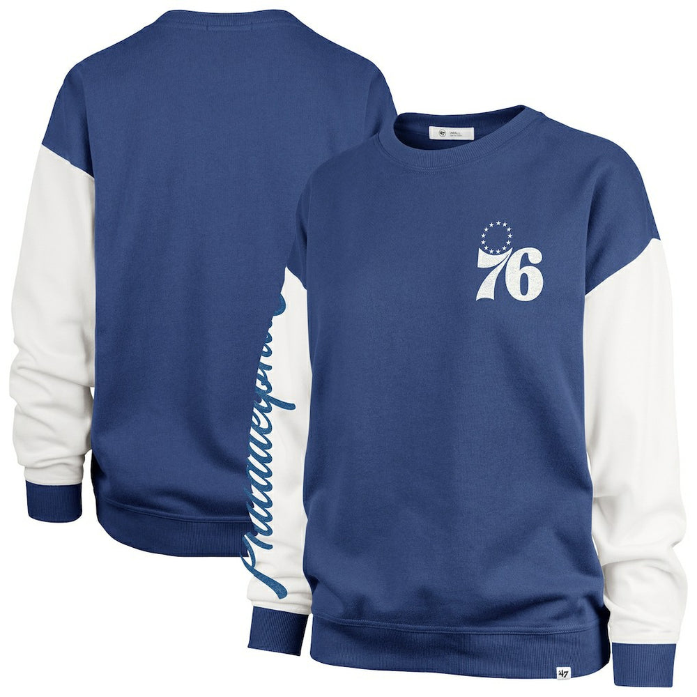 Philadelphia 76ers '47 Women's Plus Size Oversized Rise Andie Pullover Sweatshirt Royal - 47 brand