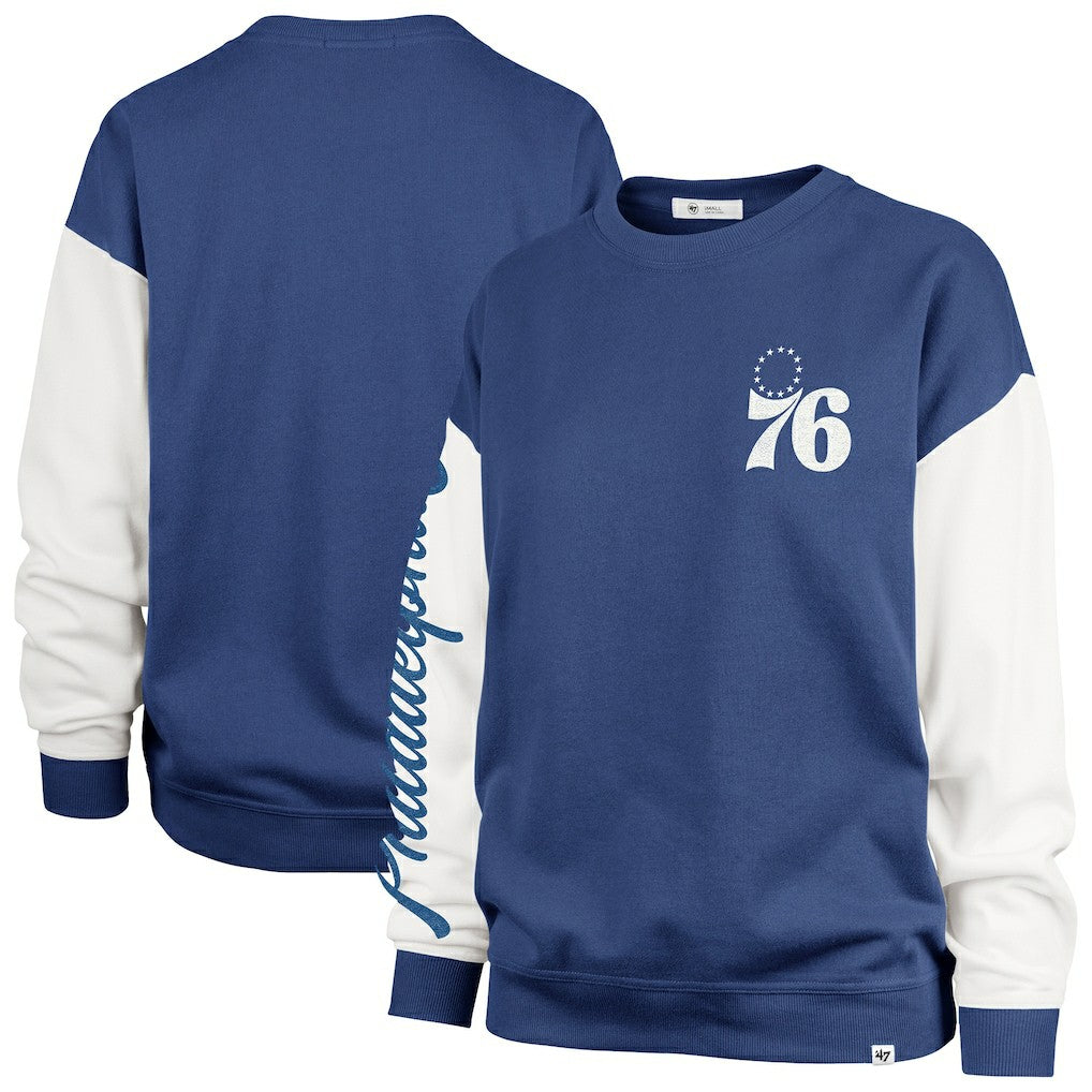 Philadelphia 76ers '47 Women's Plus Size Oversized Rise Andie Pullover Sweatshirt Royal - 47 brand