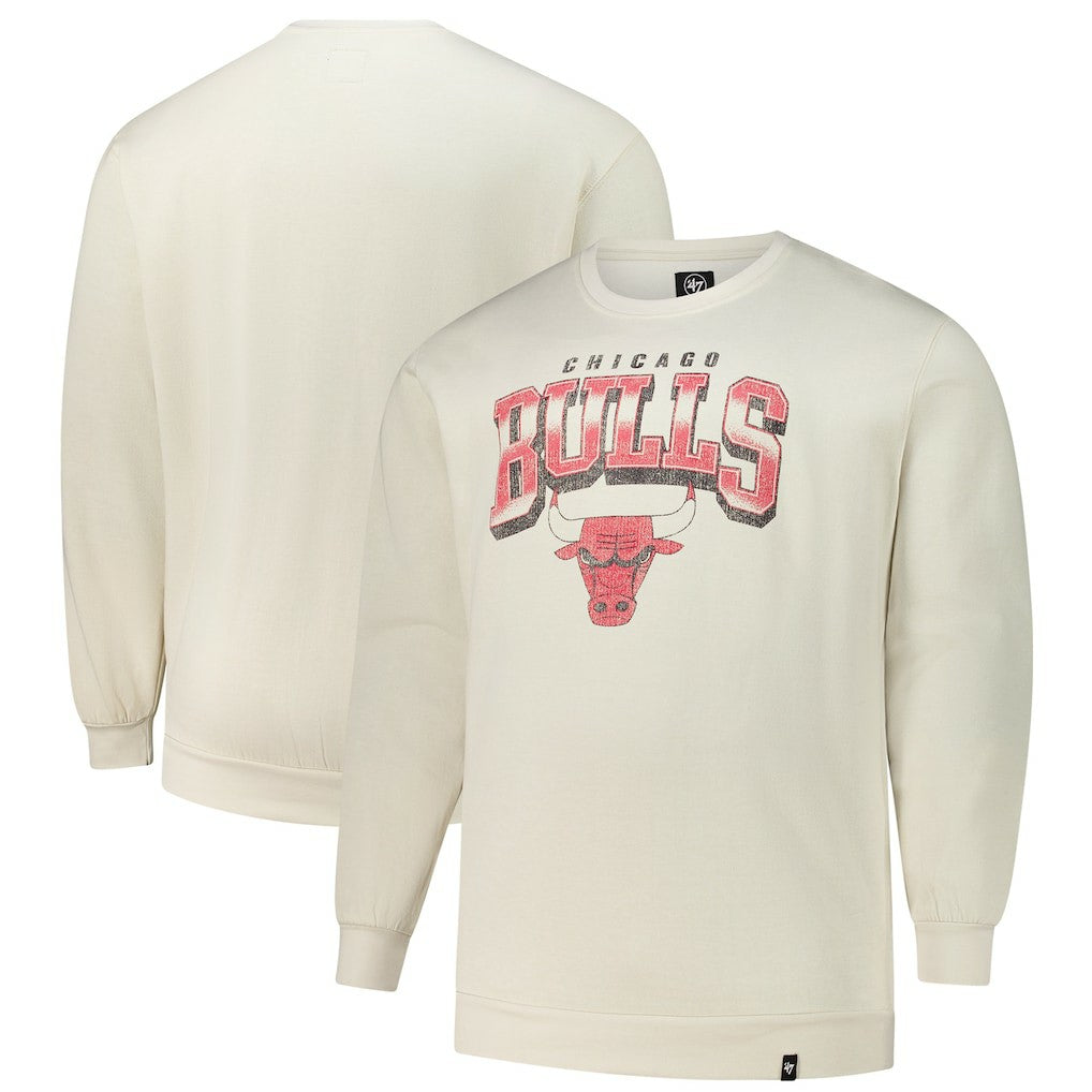 Chicago Bulls '47 Big & Tall Spotlight Headline Pullover Sweatshirt Cream - 47 brand outlet