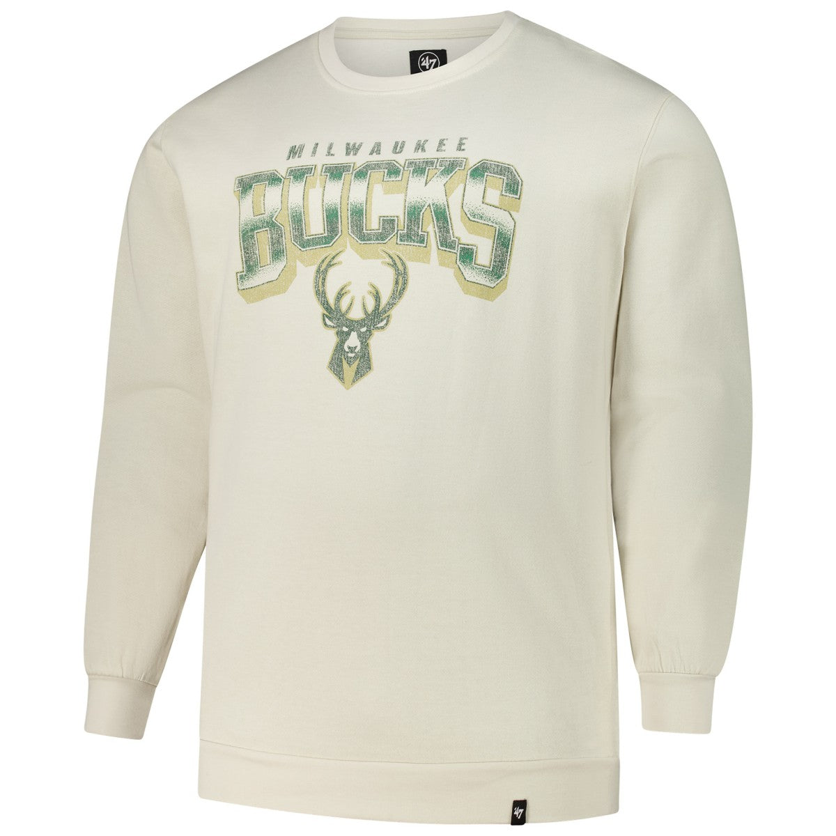 Milwaukee Bucks '47 Big & Tall Spotlight Headline Pullover Sweatshirt Cream - 47 brand