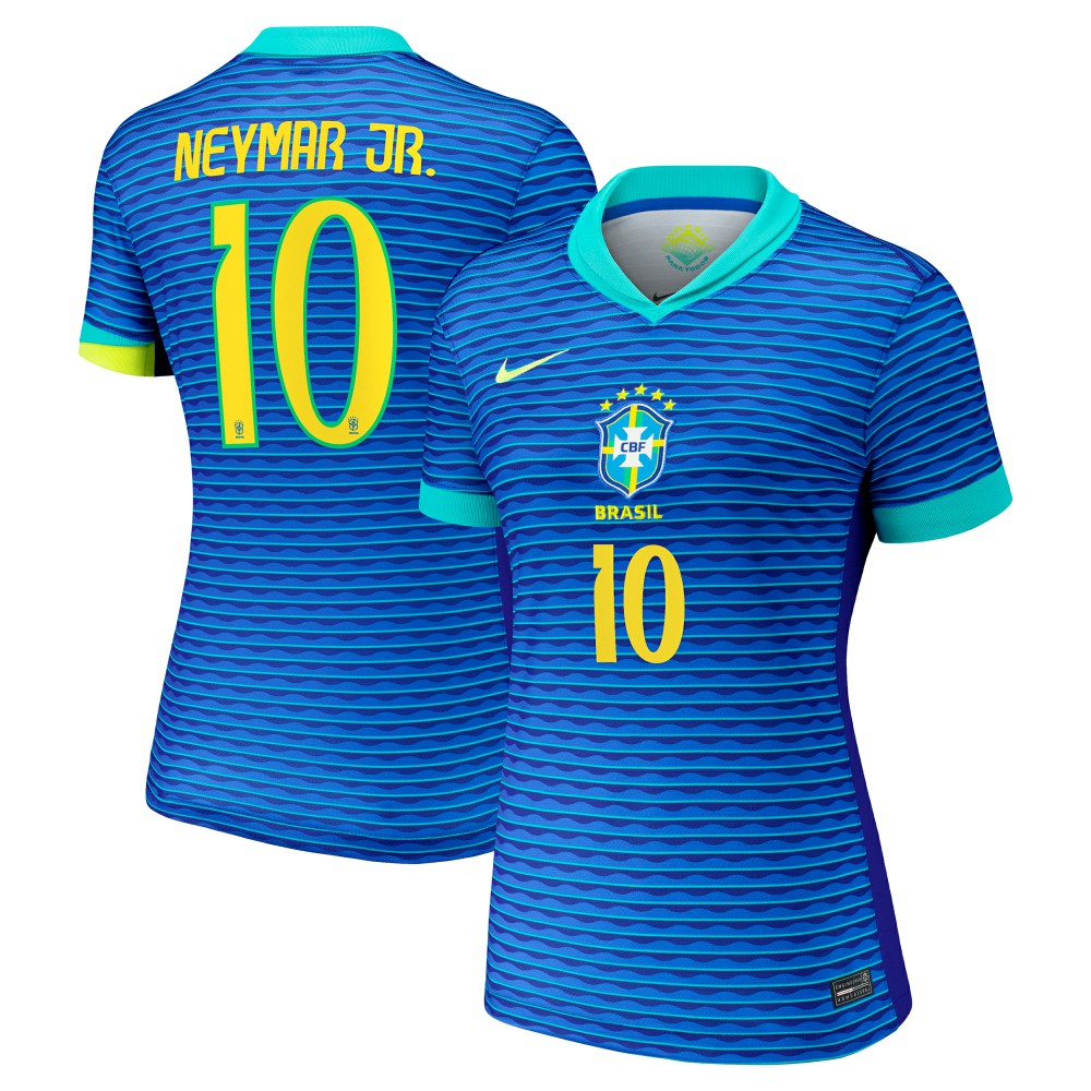 Neymar Jr. Brazil National Team Women's 2024 Away Stadium Replica Player Jersey – Blue - Nike on sale