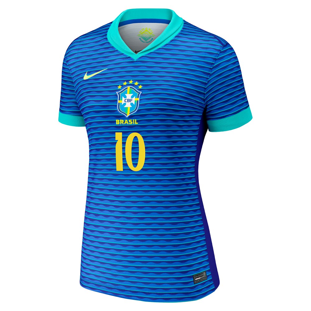 Neymar Jr. Brazil National Team Women's 2024 Away Stadium Replica Player Jersey – Blue - Nike on sale