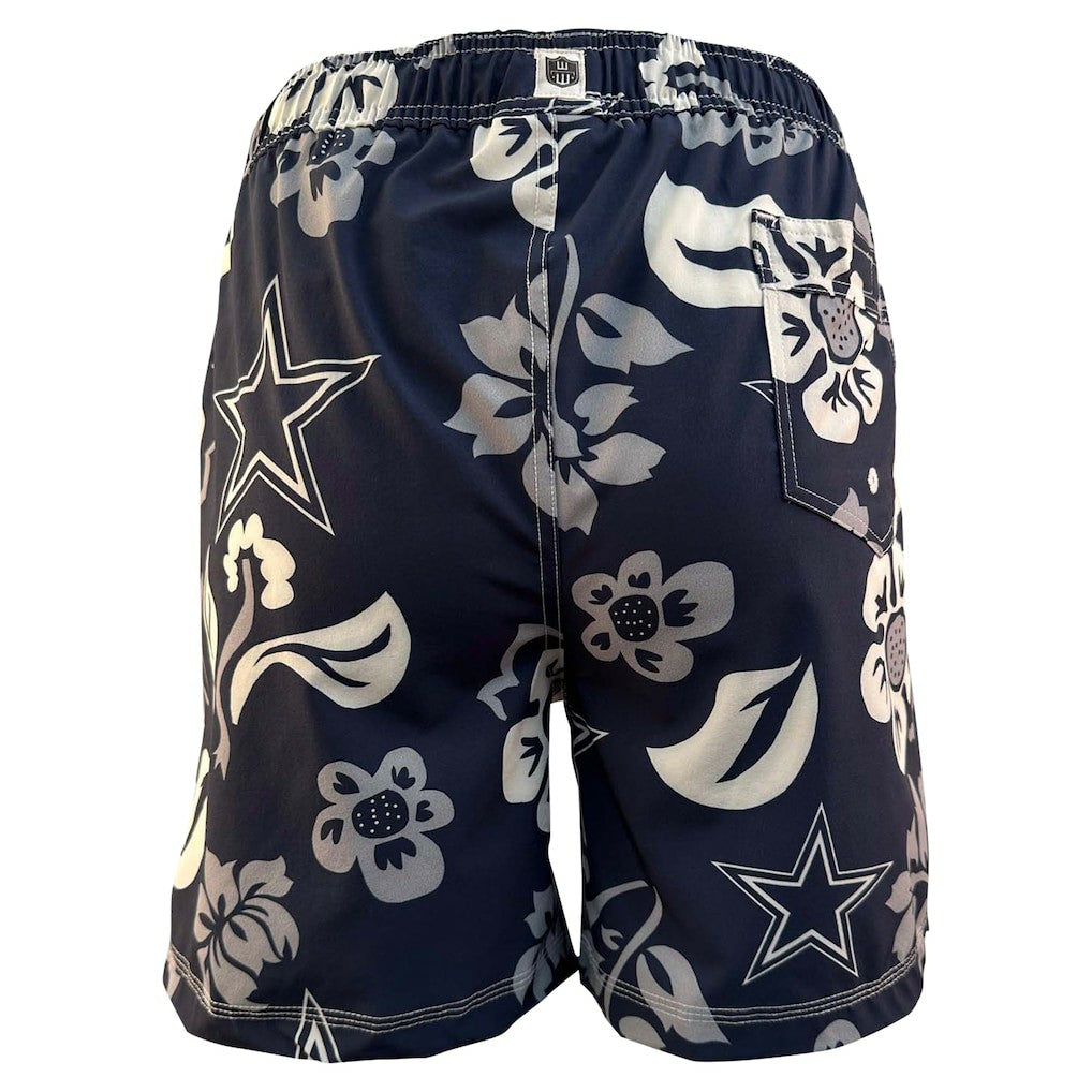 Dallas Cowboys Wes & Willy Youth Floral Volley Swim Trunks - Navy