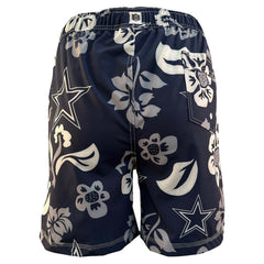 Dallas Cowboys Wes & Willy Youth Floral Volley Swim Trunks - Navy