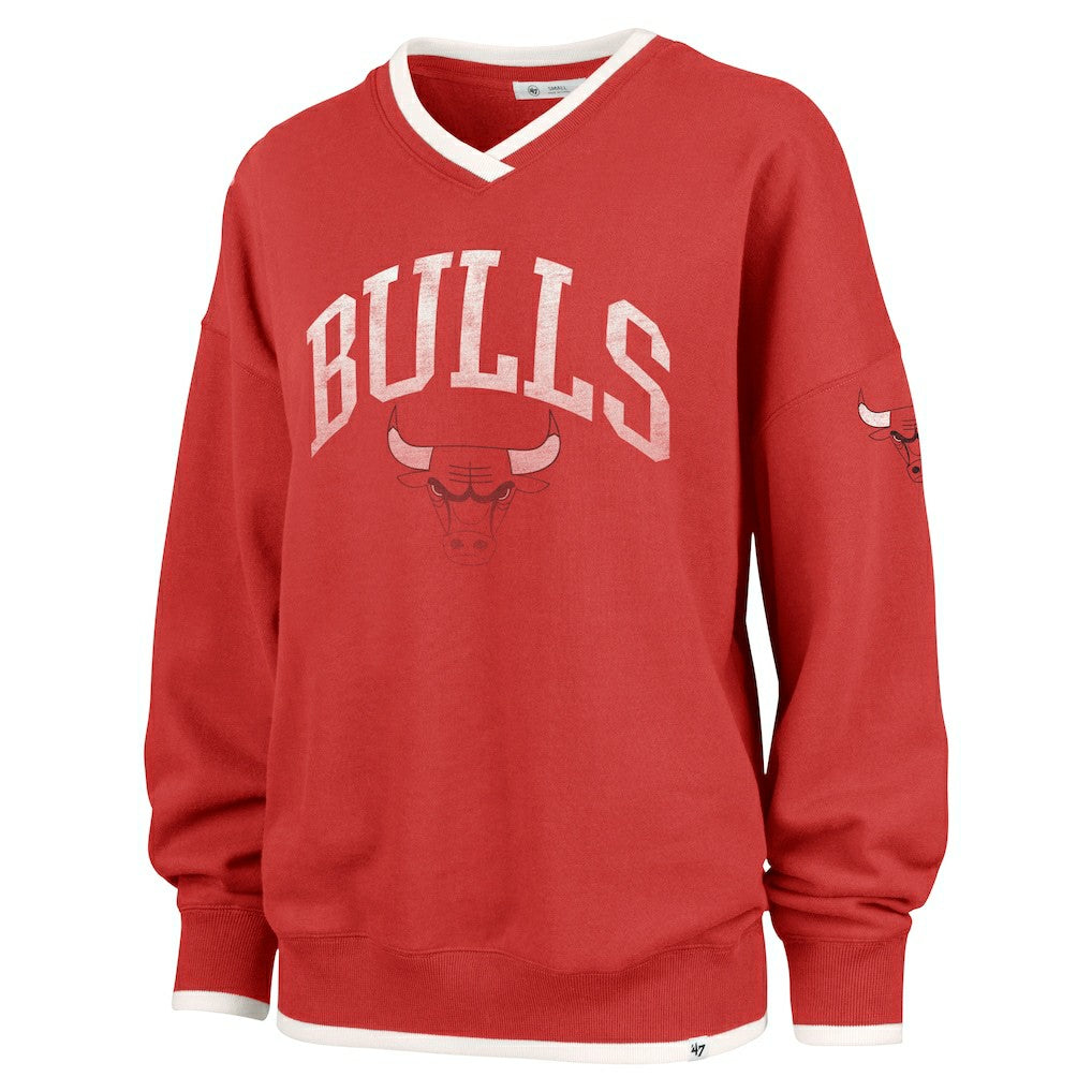 Chicago Bulls '47 Women's Rise Wax Pack Daze '80s Oversize Pullover Sweatshirt Red - 47 brand