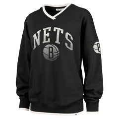 Brooklyn Nets '47 Women's Rise Wax Pack Daze '80s Oversize Pullover Sweatshirt Black - 47 brand