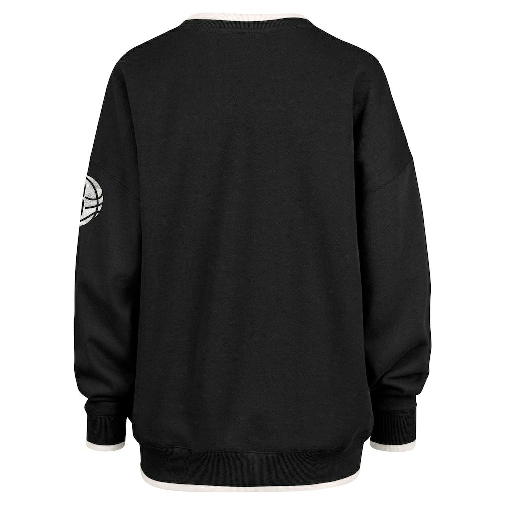 Brooklyn Nets '47 Women's Rise Wax Pack Daze '80s Oversize Pullover Sweatshirt Black - 47 brand