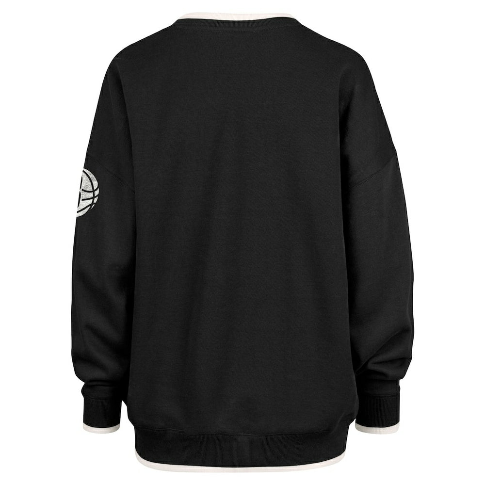 Brooklyn Nets '47 Women's Rise Wax Pack Daze '80s Oversize Pullover Sweatshirt Black - 47 brand