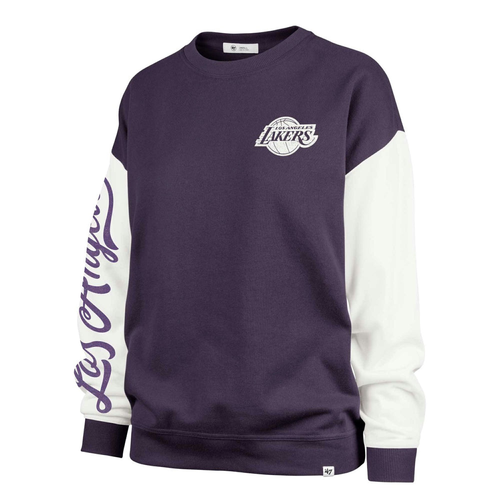 Los Angeles Lakers '47 Women's Rise Andie Pullover Sweatshirt Oversized Pullover Sweatshirt Purple - 47 brand