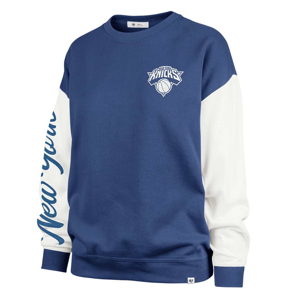 New York Knicks '47 Women's Rise Andie Oversized Pullover Sweatshirt Blue - 47 brand
