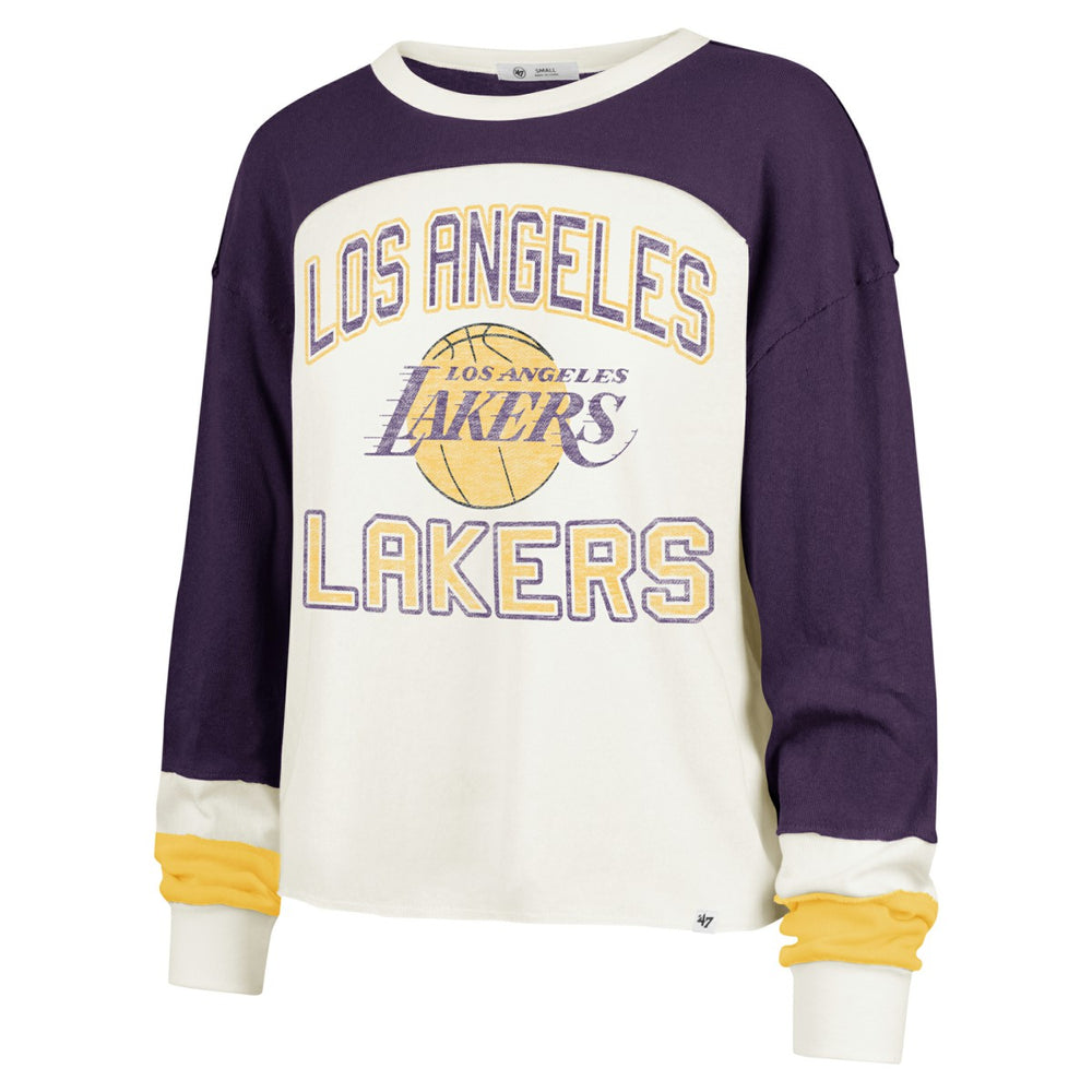 Los Angeles Lakers '47 Women's Curve Raglan Long Sleeve T-Shirt Cream - 47 brand