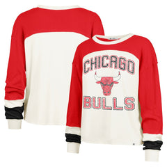 Chicago Bulls '47 Women's Curve Raglan Long Sleeve T-Shirt Cream - 47 brand