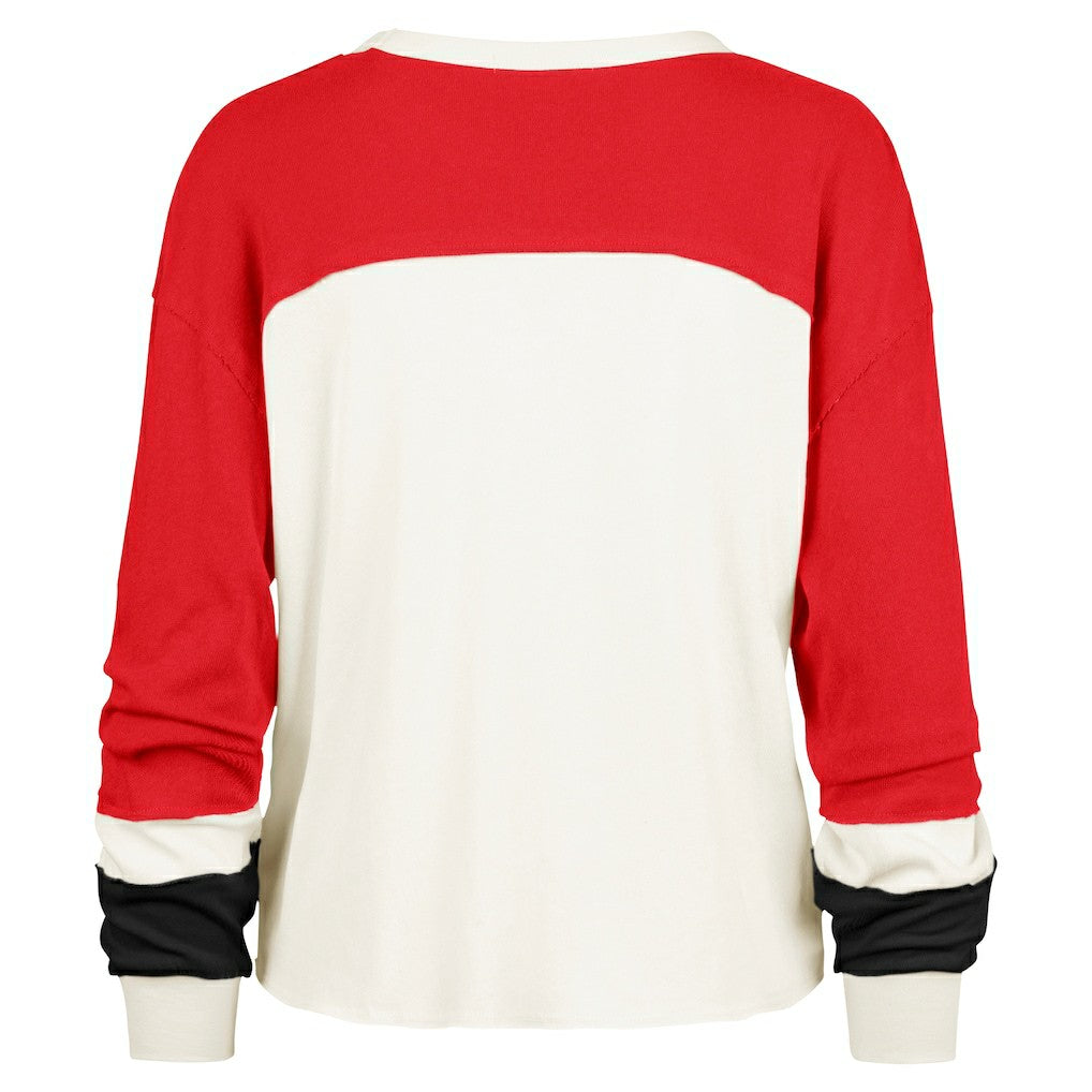 Chicago Bulls '47 Women's Curve Raglan Long Sleeve T-Shirt Cream - 47 brand