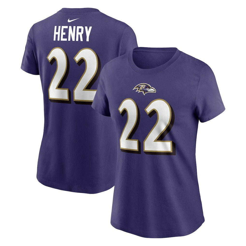 Derrick Henry Baltimore Ravens Women's Player Name & Number T-Shirt - Purple T-shirts
