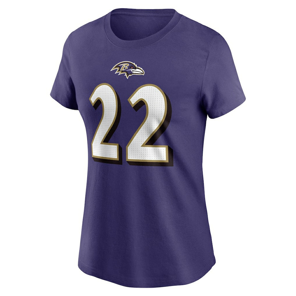 Derrick Henry Baltimore Ravens Women's Player Name & Number T-Shirt - Purple T-shirts
