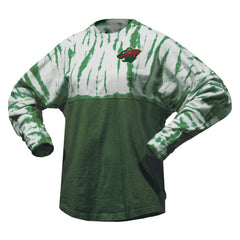 Minnesota Wild Spirit Jersey Unisex Crystal Half Dye Long Sleeve T-Shirt - Green | US 201405556