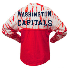 Washington Capitals Spirit Jersey Unisex Crystal Half Dye Long Sleeve T-Shirt - Red | US 201405561