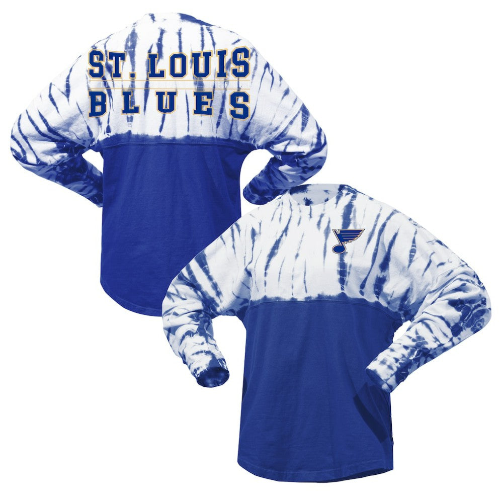 St. Louis Blues Spirit Jersey Unisex Crystal Half Dye Long Sleeve T-Shirt - Blue | US 201405569