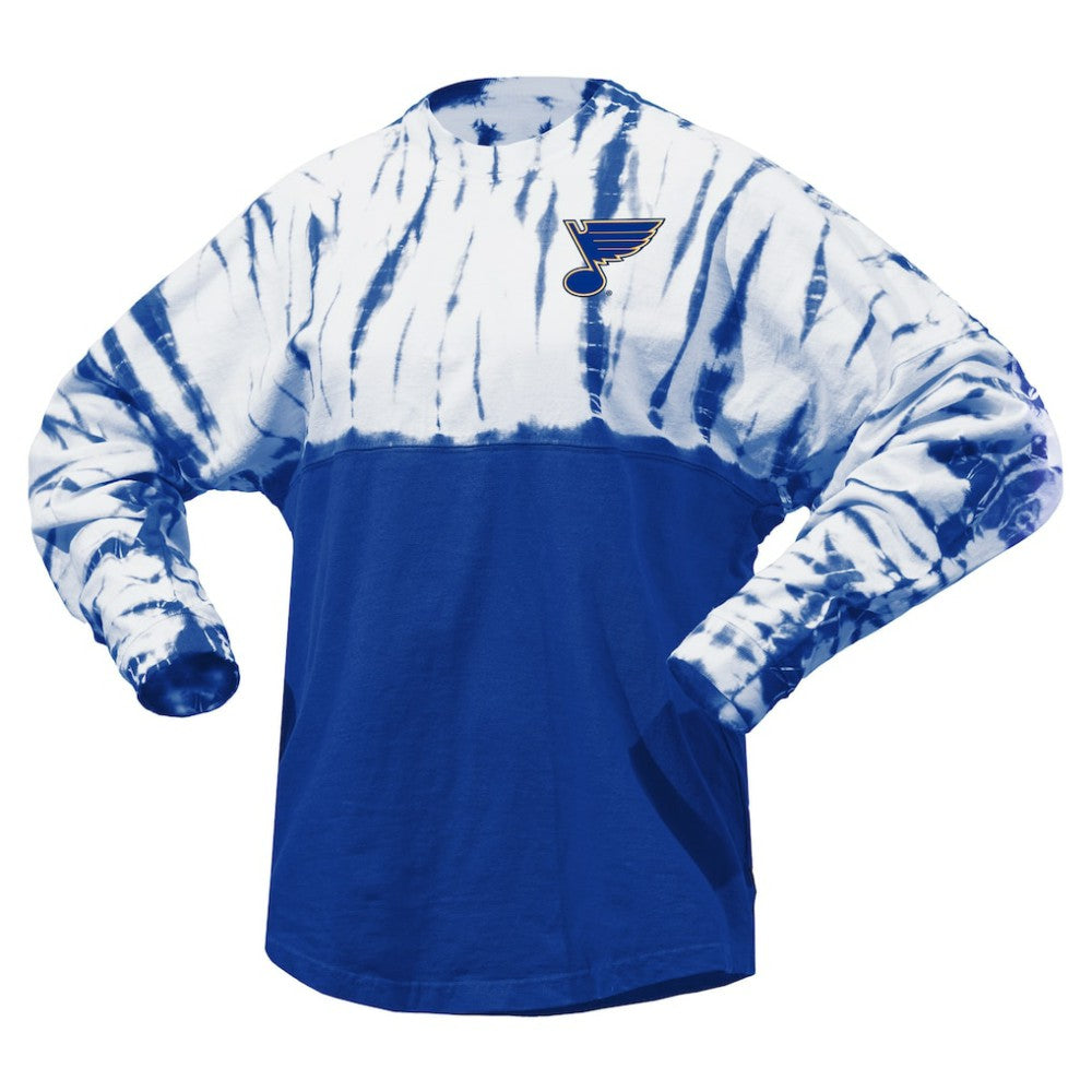 St. Louis Blues Spirit Jersey Unisex Crystal Half Dye Long Sleeve T-Shirt - Blue | US 201405569