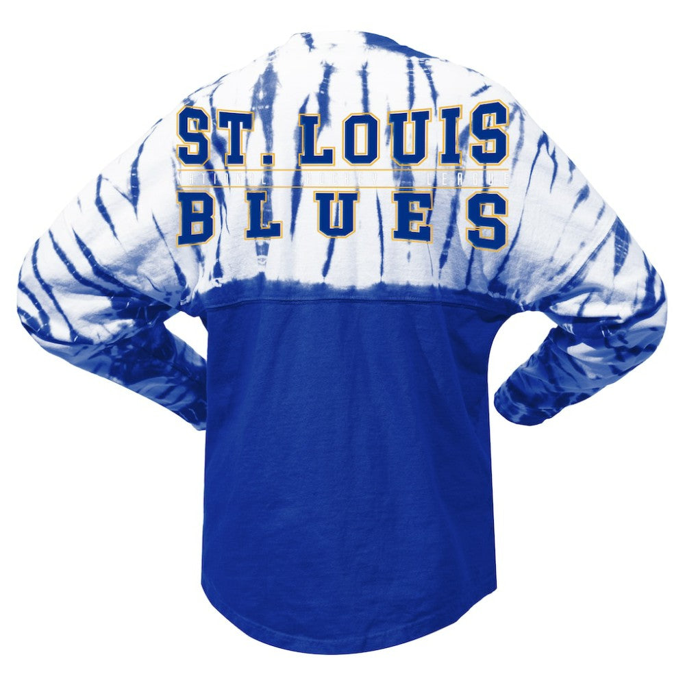 St. Louis Blues Spirit Jersey Unisex Crystal Half Dye Long Sleeve T-Shirt - Blue | US 201405569