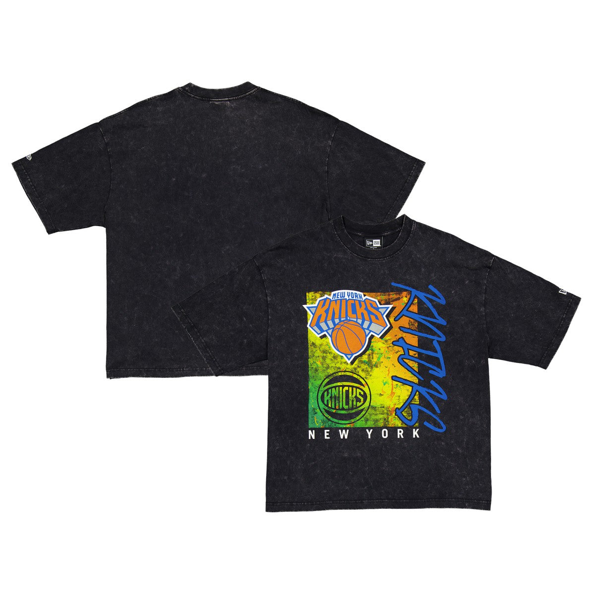New York Knicks Sport Classics Enzyme Washed T-Shirt Black - New Era