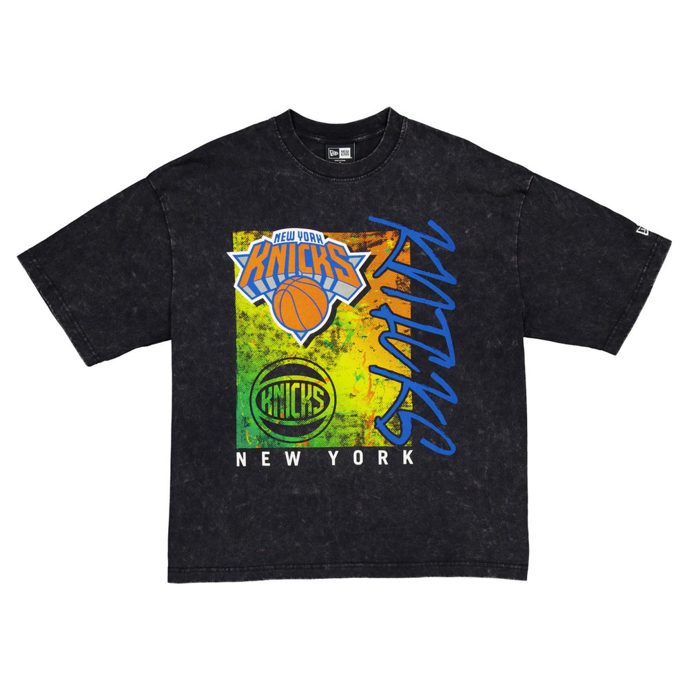 New York Knicks Sport Classics Enzyme Washed T-Shirt Black - New Era