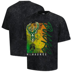Milwaukee Bucks Sport Classics Enzyme Washed T-Shirt Black - New Era