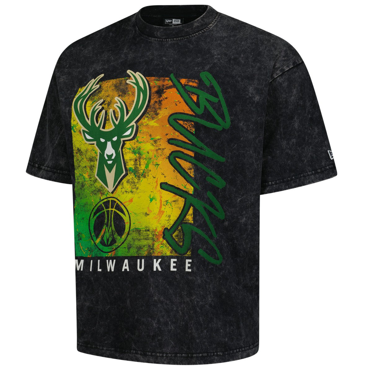 Milwaukee Bucks Sport Classics Enzyme Washed T-Shirt Black - New Era