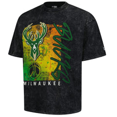Milwaukee Bucks Sport Classics Enzyme Washed T-Shirt Black - New Era