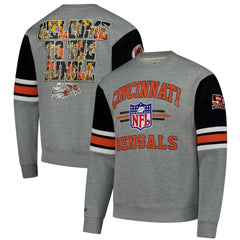 Cincinnati Bengals All Over 4.0 Vintage Logo Pullover Sweatshirt - Heather Gray Pullover
