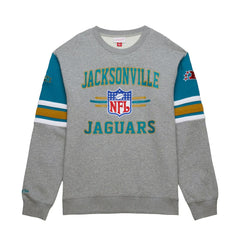 Jacksonville Jaguars All Over 4.0 Vintage Logo Pullover Sweatshirt - Heather Gray Pullover