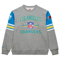Los Angeles Chargers All Over 4.0 Vintage Logo Pullover Sweatshirt - Heather Gray Pullover