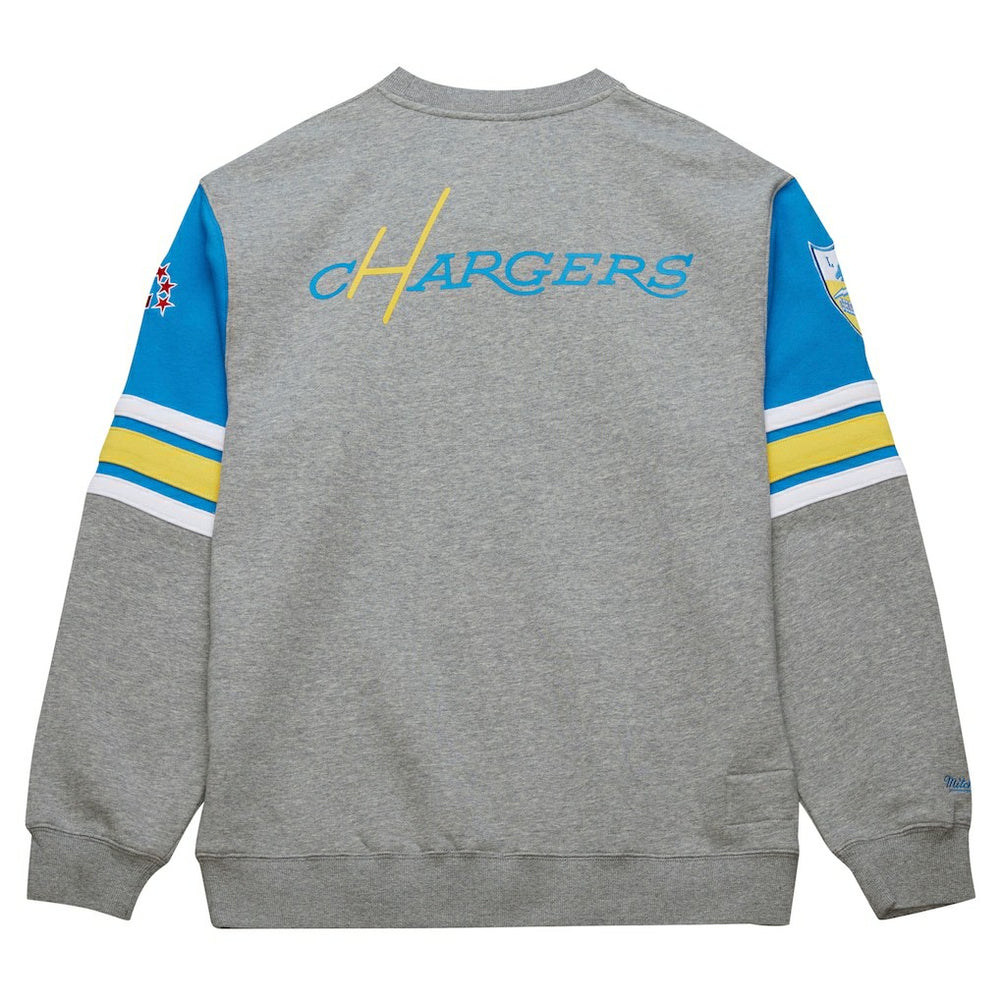 Los Angeles Chargers All Over 4.0 Vintage Logo Pullover Sweatshirt - Heather Gray Pullover