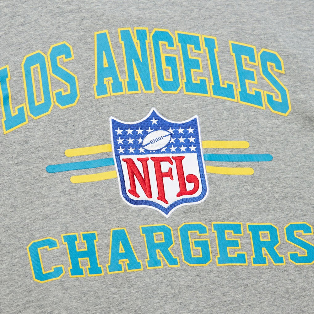Los Angeles Chargers All Over 4.0 Vintage Logo Pullover Sweatshirt - Heather Gray Pullover