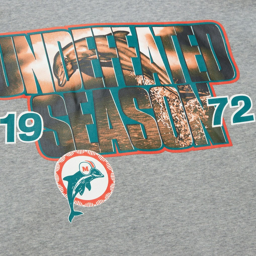 Miami Dolphins All Over 4.0 Vintage Logo Pullover Sweatshirt - Heather Gray Pullover