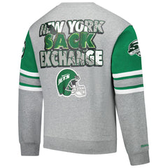 New York Jets All Over 4.0 Vintage Logo Pullover Sweatshirt - Heather Gray Pullover
