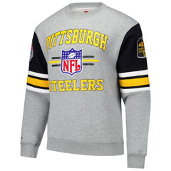 Pittsburgh Steelers All Over 4.0 Vintage Logo Pullover Sweatshirt - Heather Gray Pullover