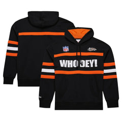 Cincinnati Bengals Vintage Logo Head Coach Fleece Pullover Hoodie - Black Hoodies