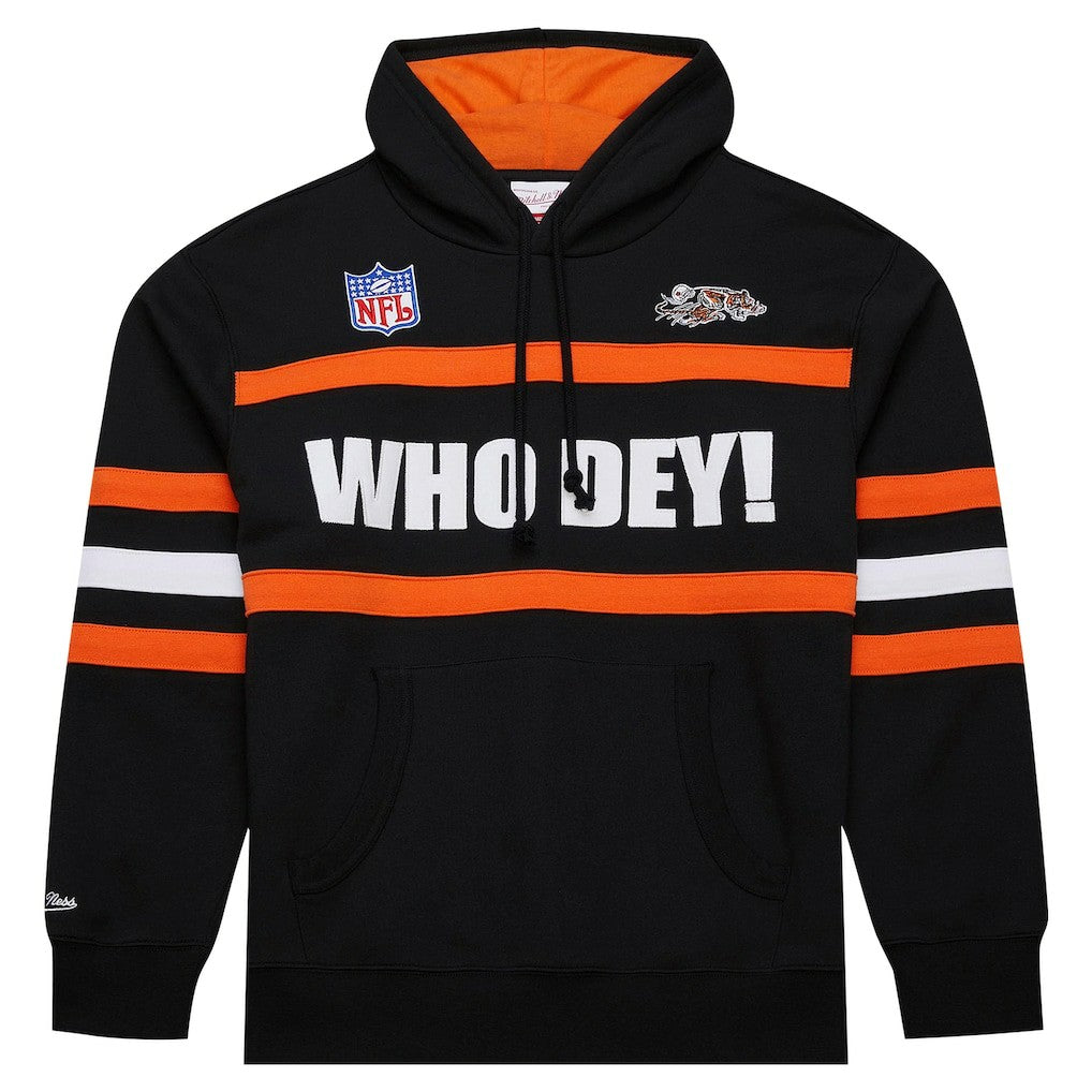 Cincinnati Bengals Vintage Logo Head Coach Fleece Pullover Hoodie - Black Hoodies