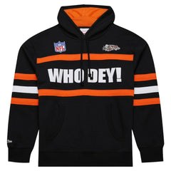 Cincinnati Bengals Vintage Logo Head Coach Fleece Pullover Hoodie - Black Hoodies