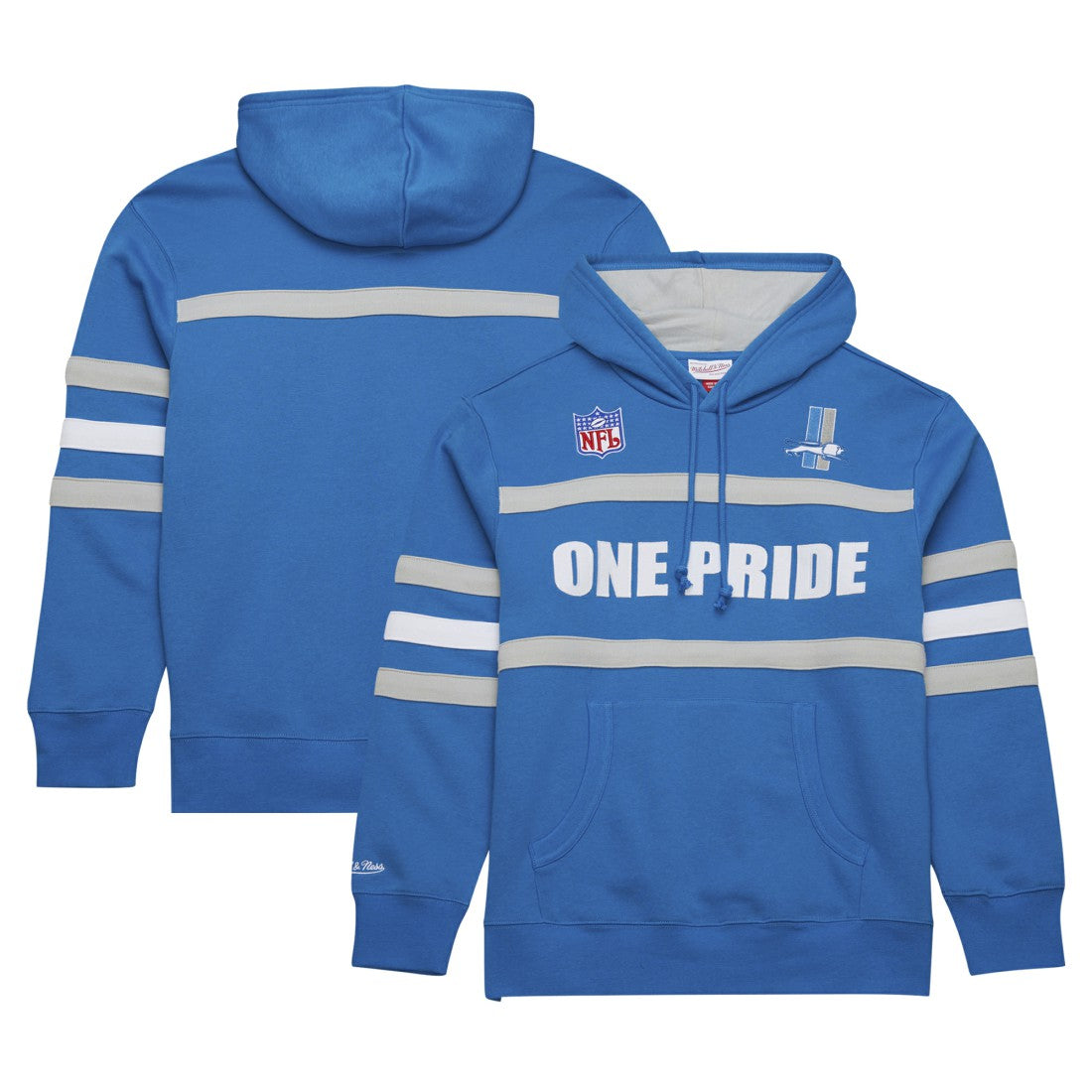 Detroit Lions Vintage Logo Head Coach Fleece Pullover Hoodie - Blue Hoodies
