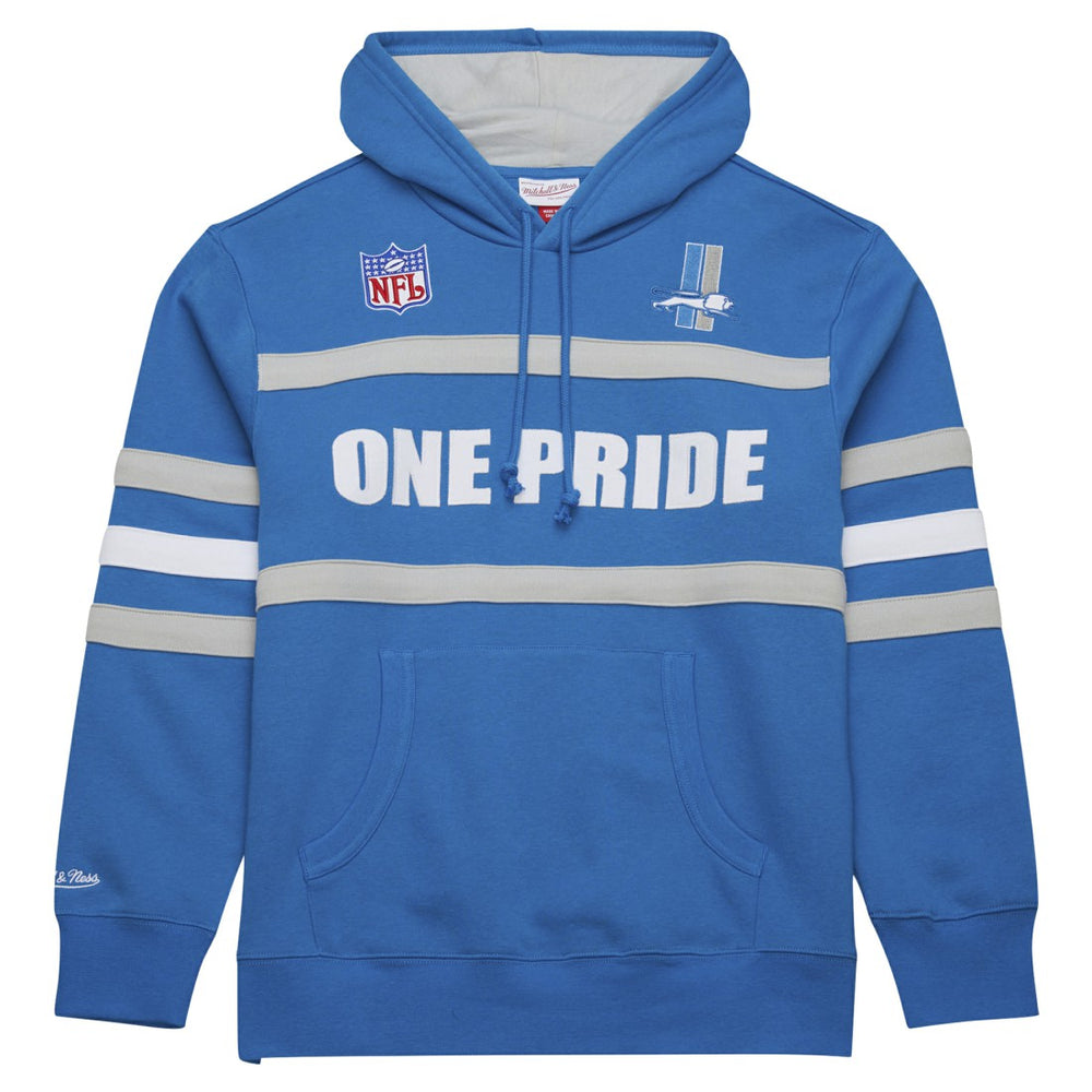 Detroit Lions Vintage Logo Head Coach Fleece Pullover Hoodie - Blue Hoodies