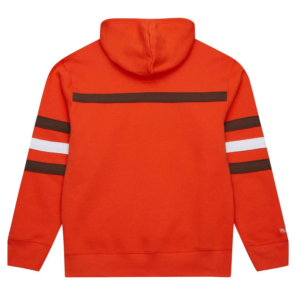Cleveland Browns Vintage Logo Head Coach Fleece Pullover Hoodie - Orange Hoodies