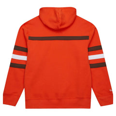 Cleveland Browns Vintage Logo Head Coach Fleece Pullover Hoodie - Orange Hoodies