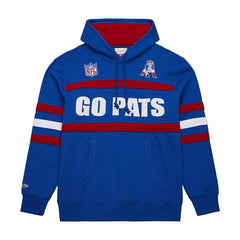 New England Patriots Vintage Logo Head Coach Fleece Pullover Hoodie - Royal Hoodies