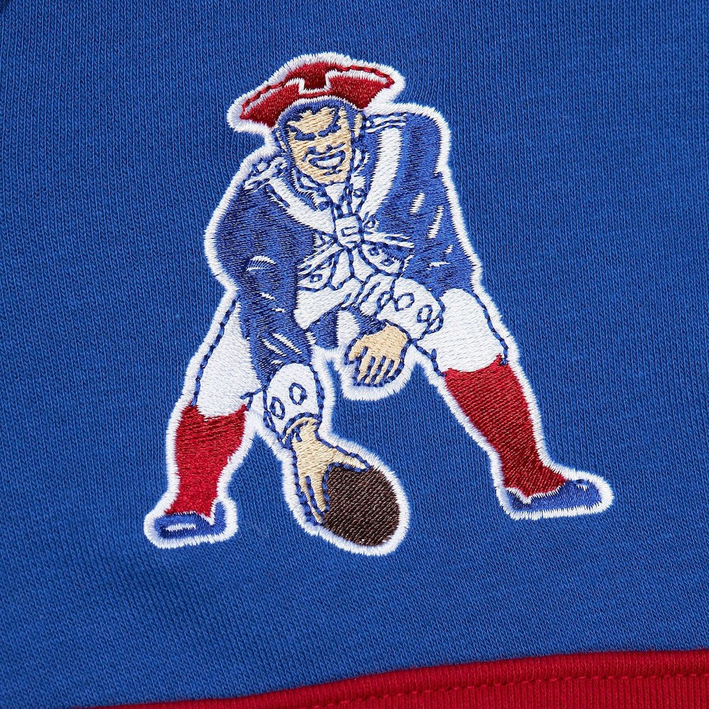 New England Patriots Vintage Logo Head Coach Fleece Pullover Hoodie - Royal Hoodies