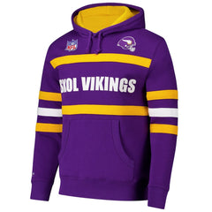 Minnesota Vikings Vintage Logo Head Coach Fleece Pullover Hoodie - Purple Hoodies