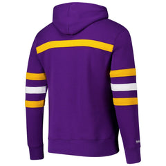 Minnesota Vikings Vintage Logo Head Coach Fleece Pullover Hoodie - Purple Hoodies